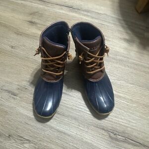 Sperry Kids Blue and Brown Duck Boots